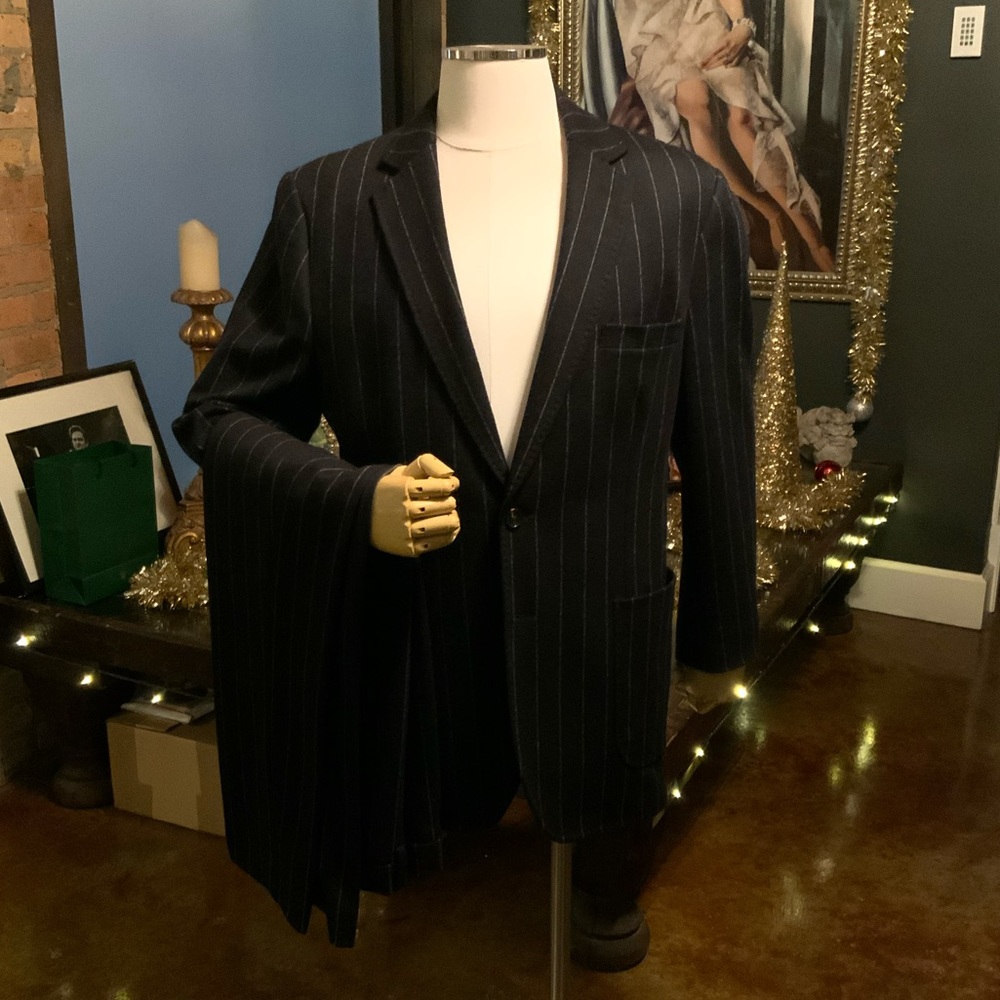 Scotch & Soda size 42 extra large, navy, pinstripe suit.